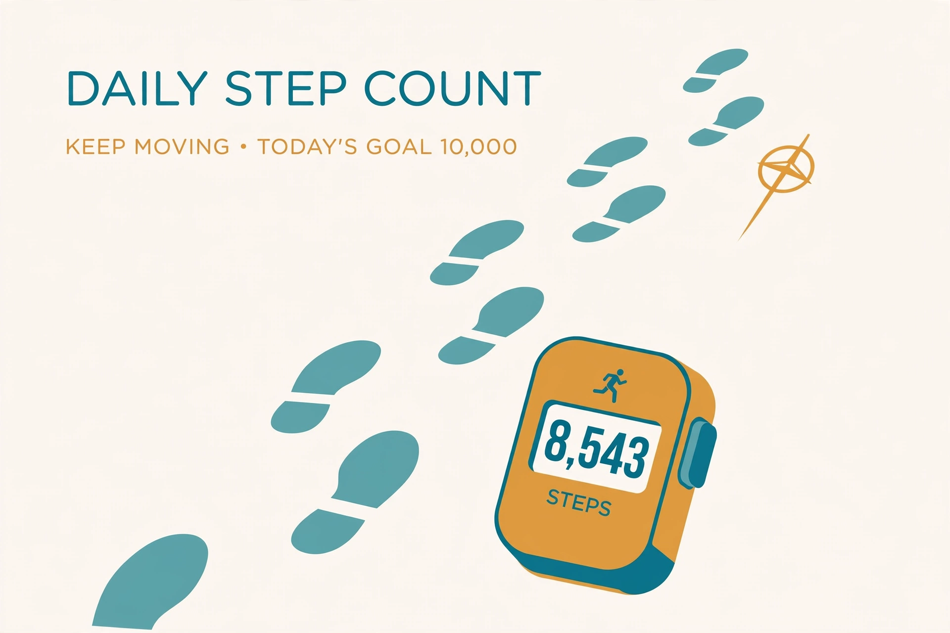 Person walking outdoors tracking daily step count